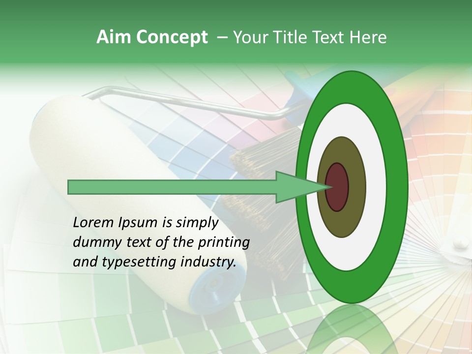 A Group Of Paint Brushes And A Paint Roller On A White Background PowerPoint Template