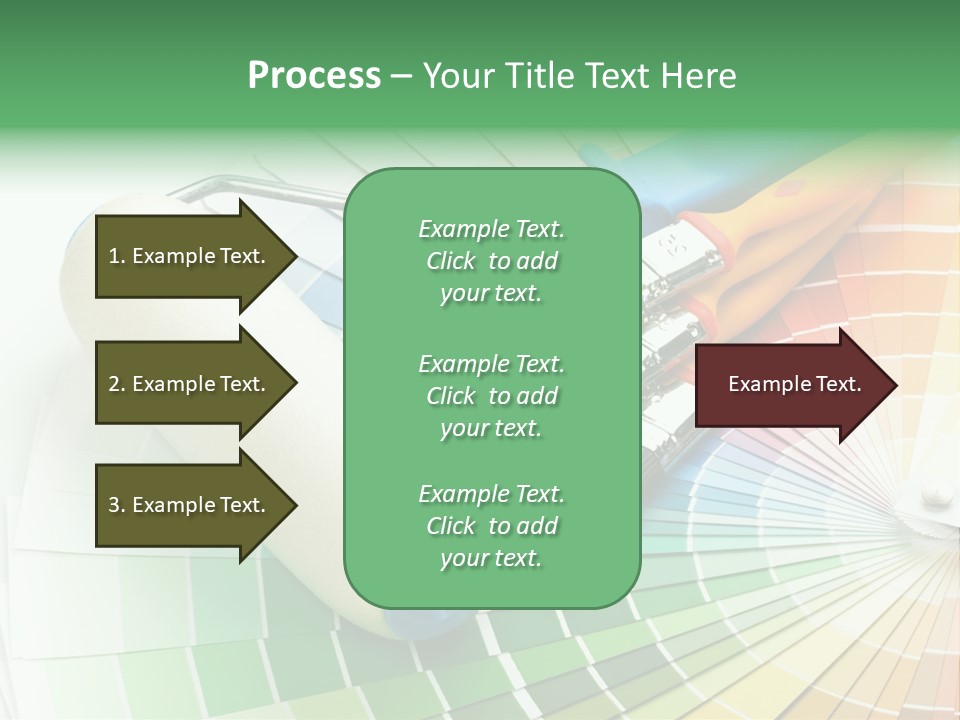 A Group Of Paint Brushes And A Paint Roller On A White Background PowerPoint Template