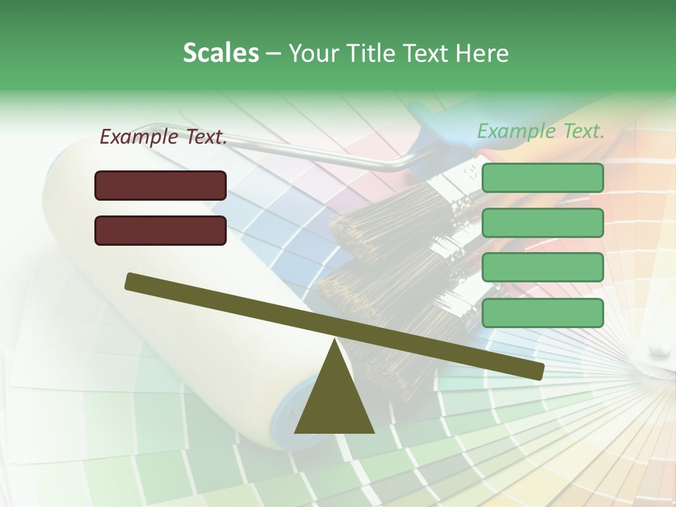 A Group Of Paint Brushes And A Paint Roller On A White Background PowerPoint Template