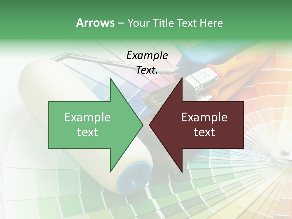 A Group Of Paint Brushes And A Paint Roller On A White Background PowerPoint Template