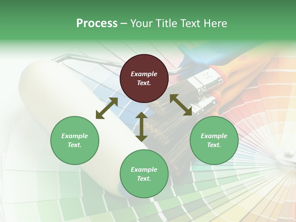 A Group Of Paint Brushes And A Paint Roller On A White Background PowerPoint Template