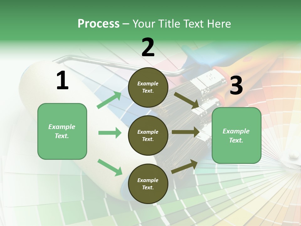 A Group Of Paint Brushes And A Paint Roller On A White Background PowerPoint Template