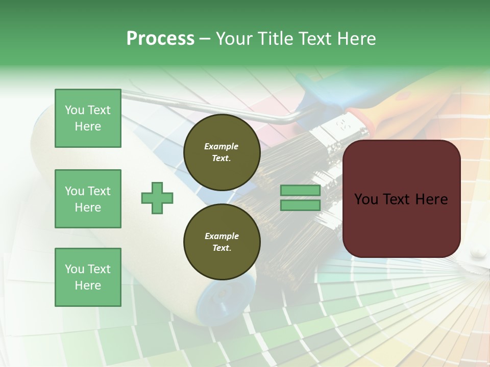 A Group Of Paint Brushes And A Paint Roller On A White Background PowerPoint Template