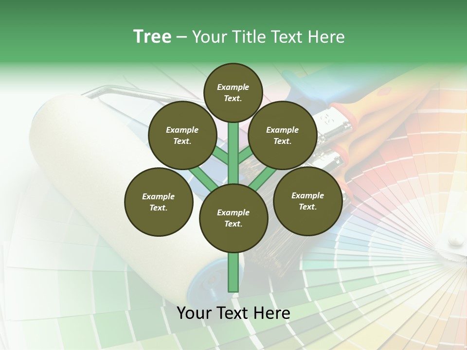 A Group Of Paint Brushes And A Paint Roller On A White Background PowerPoint Template