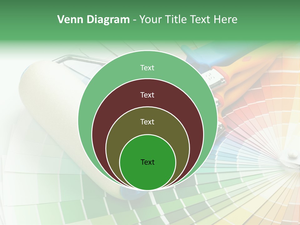 A Group Of Paint Brushes And A Paint Roller On A White Background PowerPoint Template