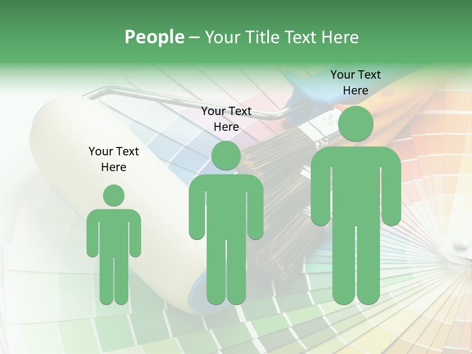 A Group Of Paint Brushes And A Paint Roller On A White Background PowerPoint Template