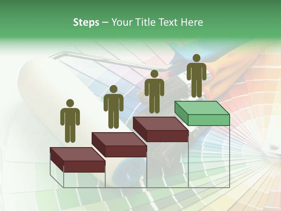 A Group Of Paint Brushes And A Paint Roller On A White Background PowerPoint Template