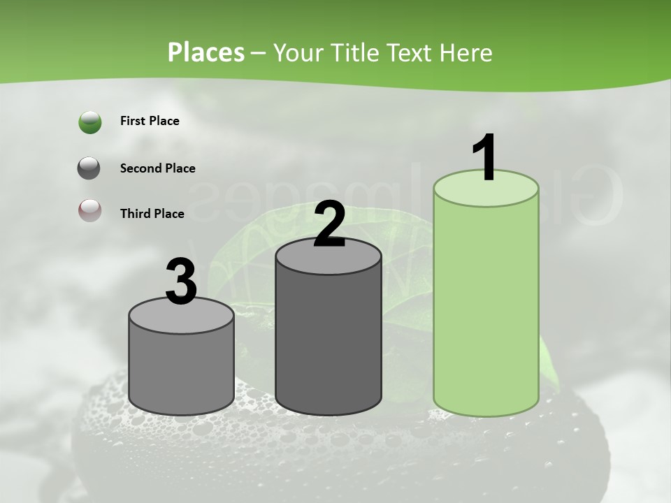 A Group Of Rocks With Green Leaves On Them PowerPoint Template