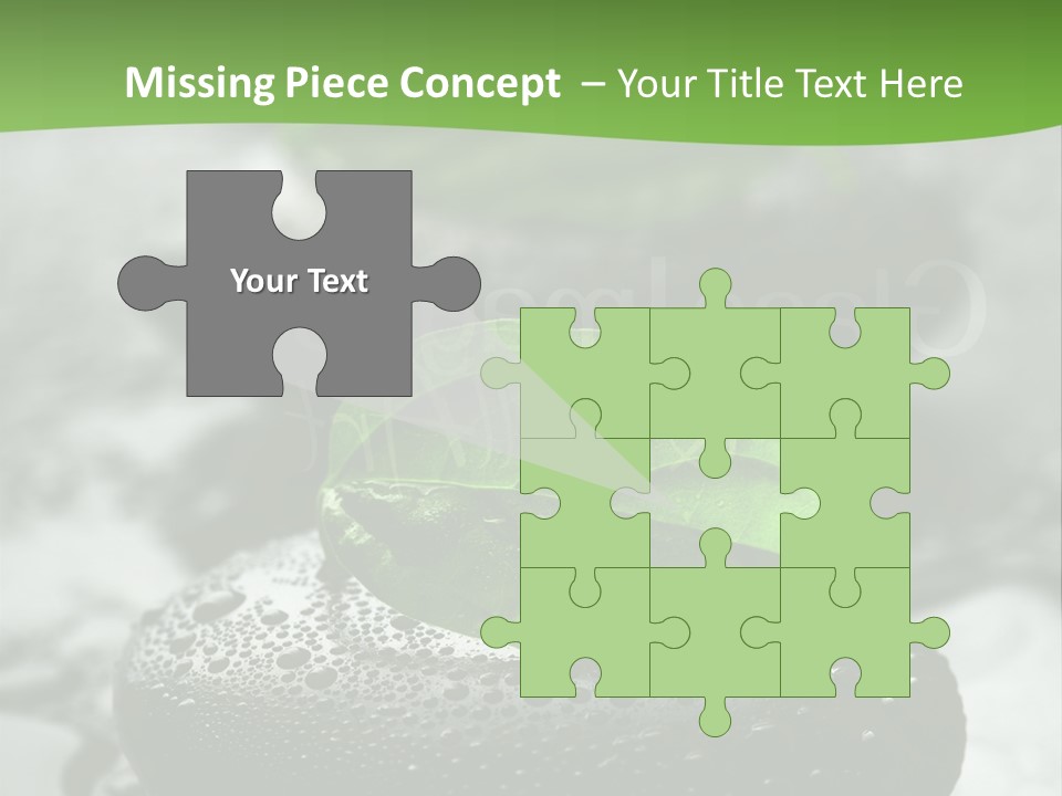 A Group Of Rocks With Green Leaves On Them PowerPoint Template