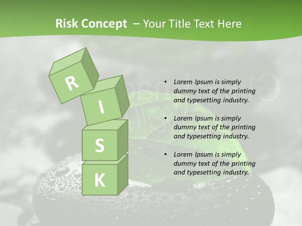 A Group Of Rocks With Green Leaves On Them PowerPoint Template