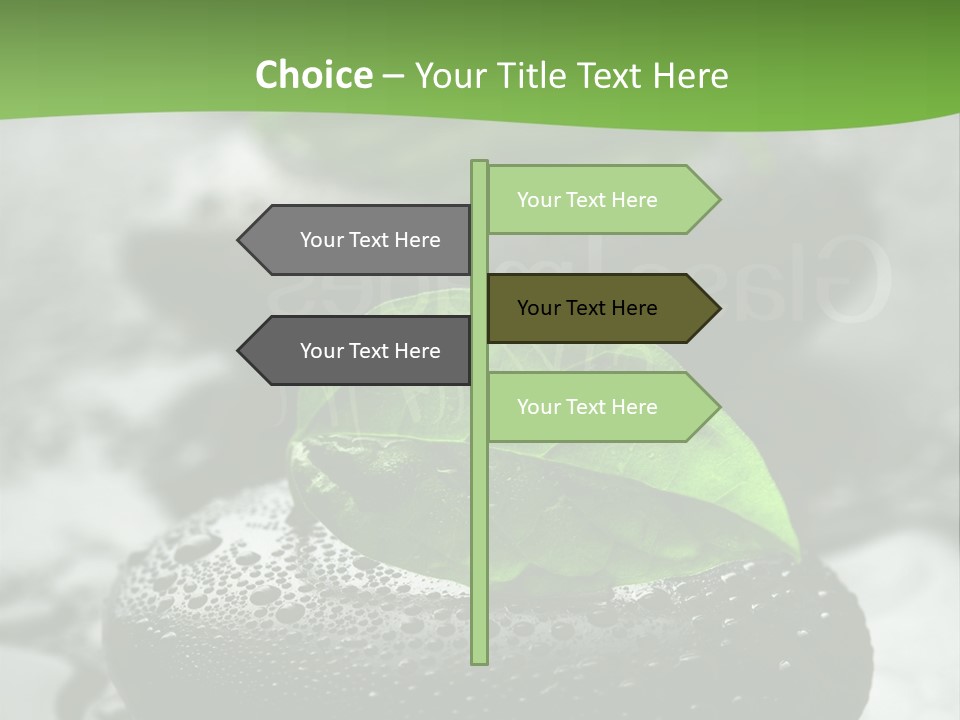 A Group Of Rocks With Green Leaves On Them PowerPoint Template