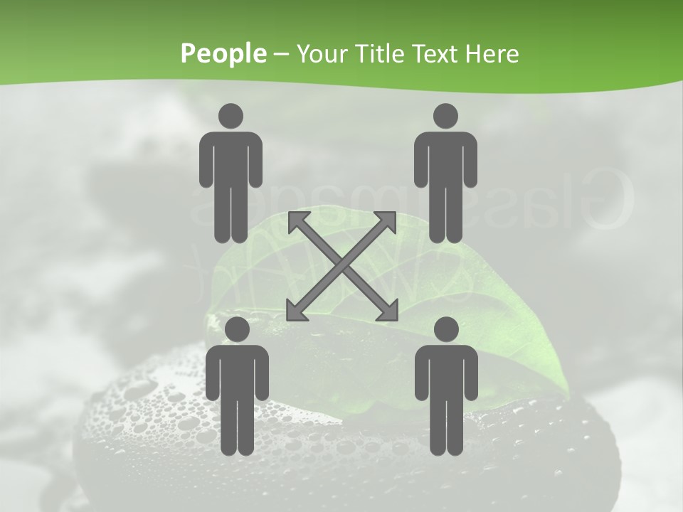 A Group Of Rocks With Green Leaves On Them PowerPoint Template
