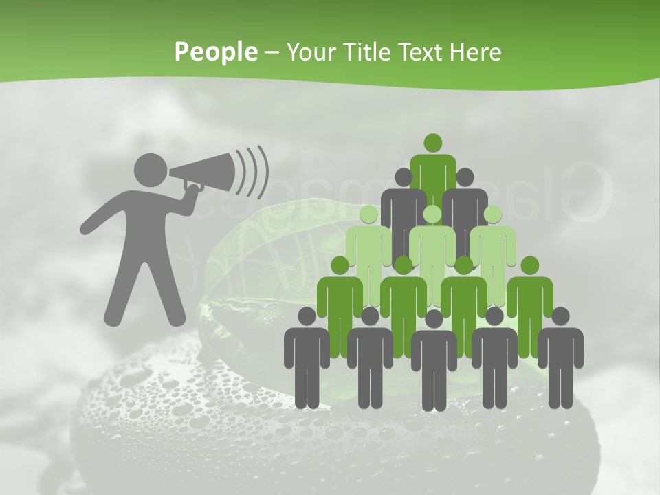 A Group Of Rocks With Green Leaves On Them PowerPoint Template