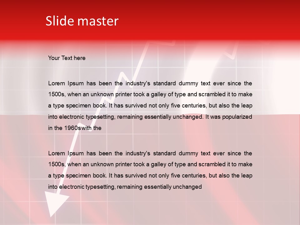 A Business Presentation With A Red And White Background PowerPoint Template
