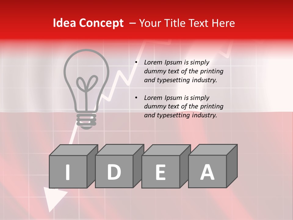 A Business Presentation With A Red And White Background PowerPoint Template