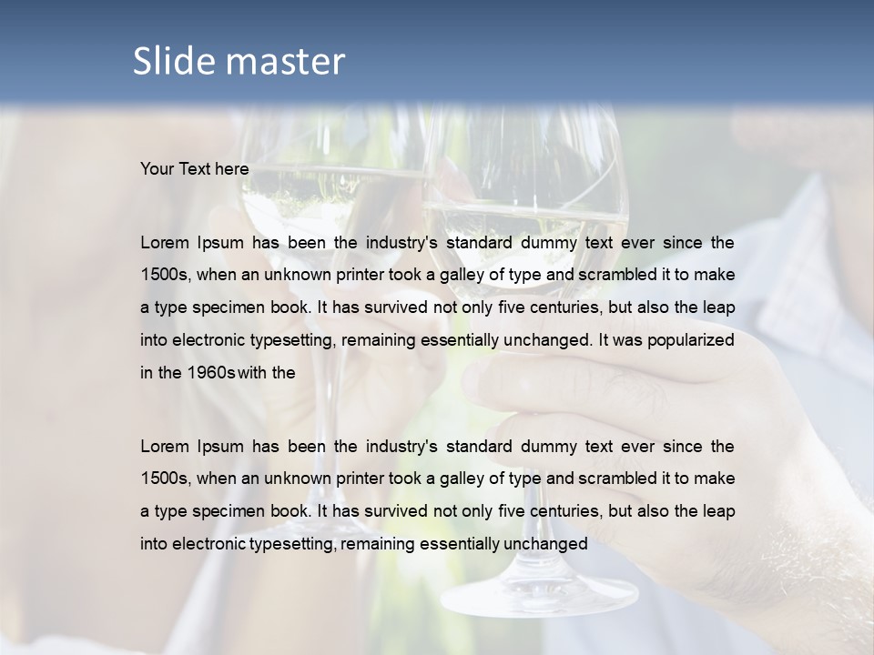 A Man And A Woman Holding Glasses Of Wine PowerPoint Template