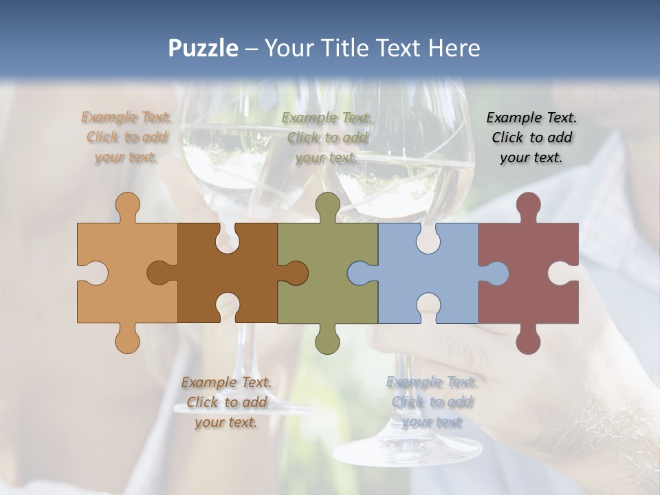 A Man And A Woman Holding Glasses Of Wine PowerPoint Template