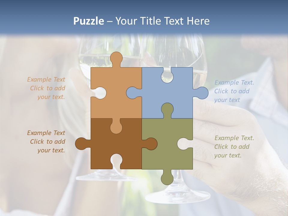 A Man And A Woman Holding Glasses Of Wine PowerPoint Template