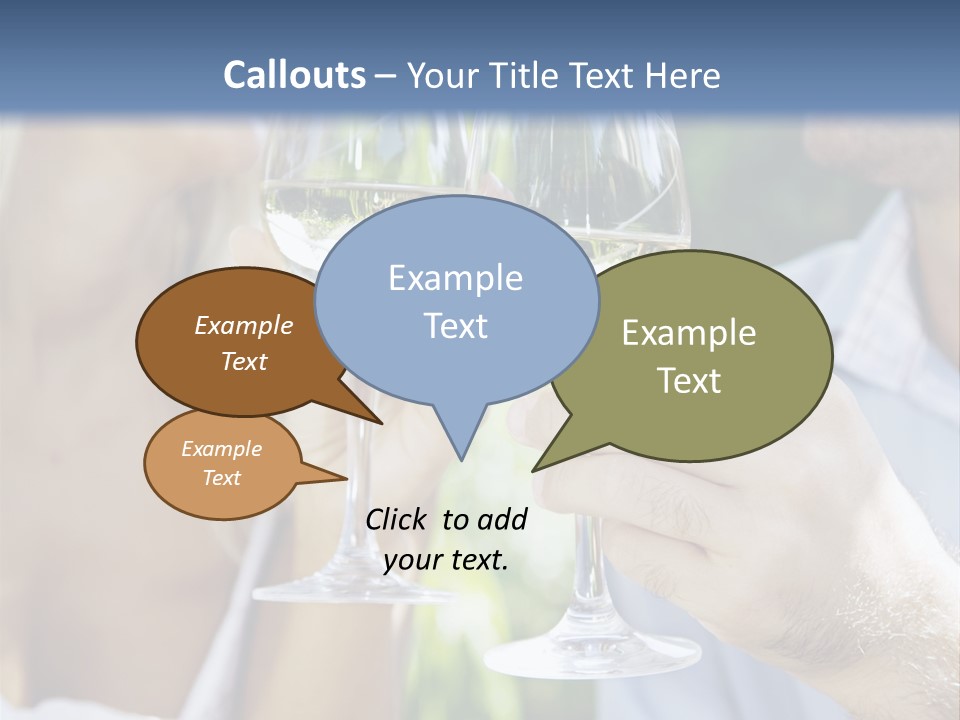 A Man And A Woman Holding Glasses Of Wine PowerPoint Template