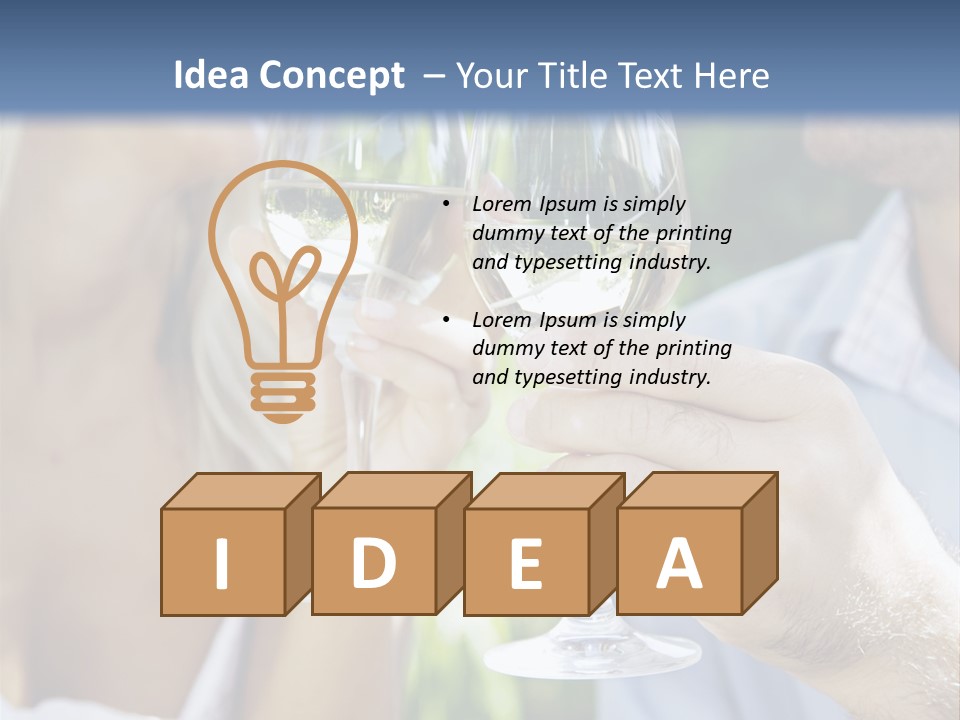 A Man And A Woman Holding Glasses Of Wine PowerPoint Template