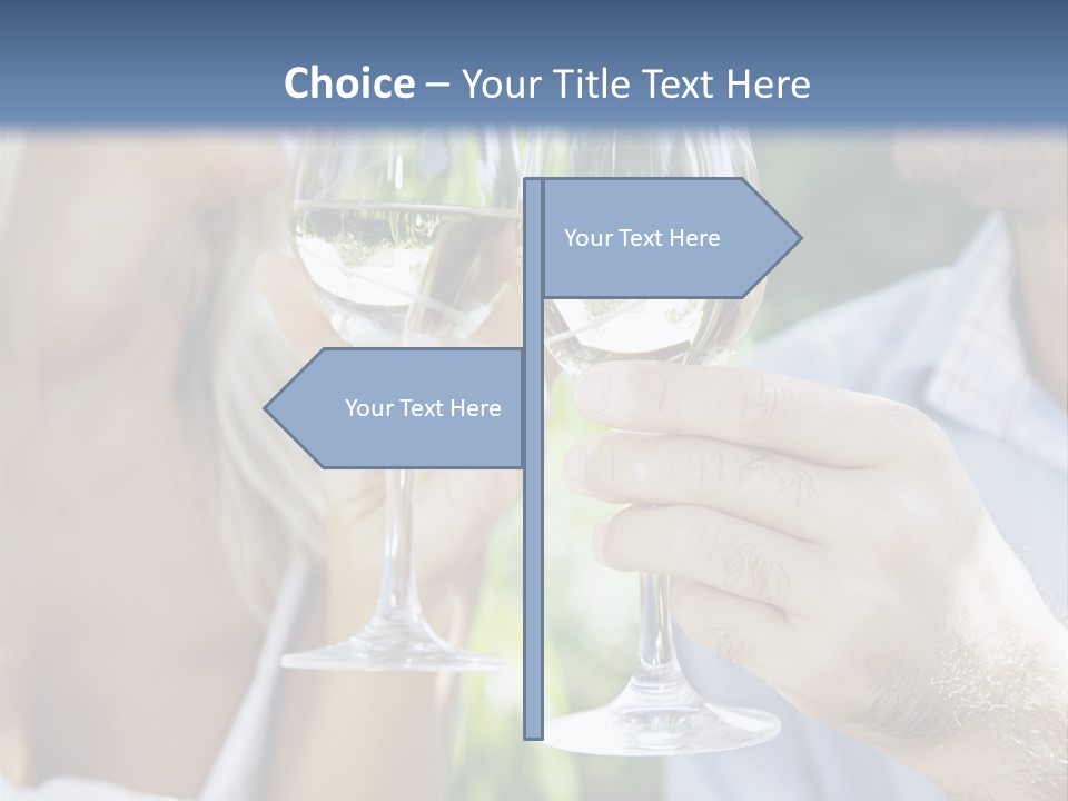 A Man And A Woman Holding Glasses Of Wine PowerPoint Template