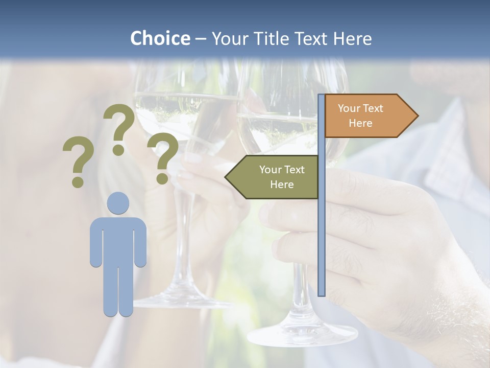 A Man And A Woman Holding Glasses Of Wine PowerPoint Template