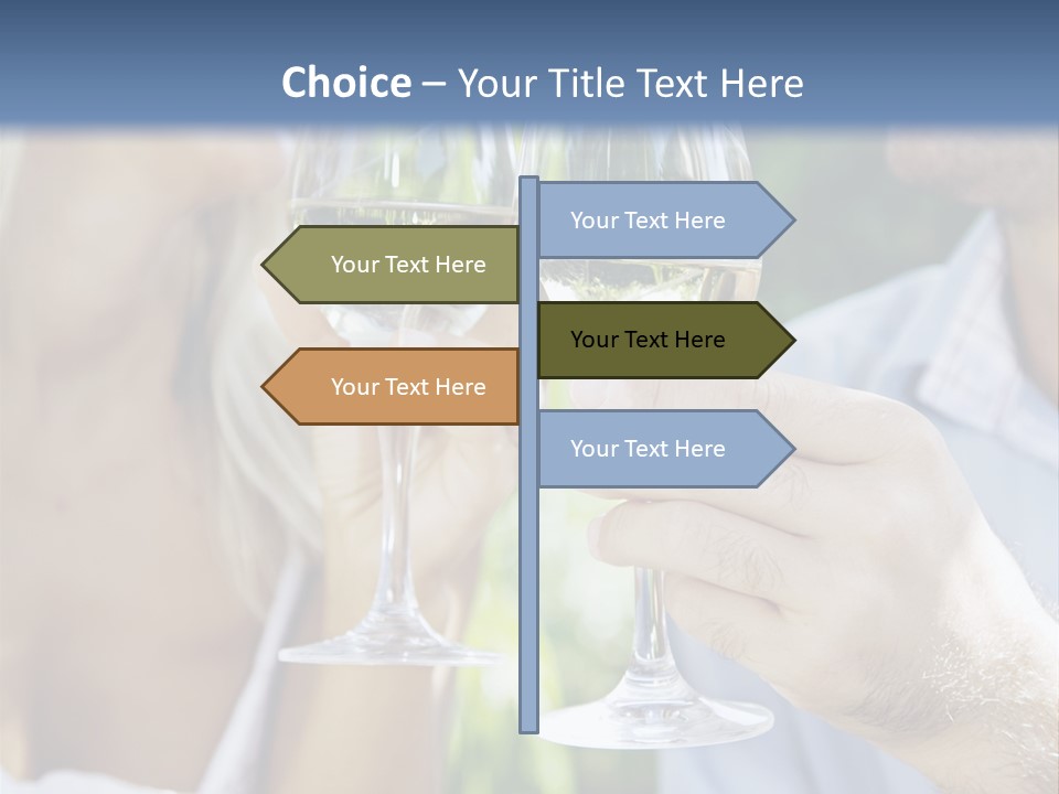 A Man And A Woman Holding Glasses Of Wine PowerPoint Template