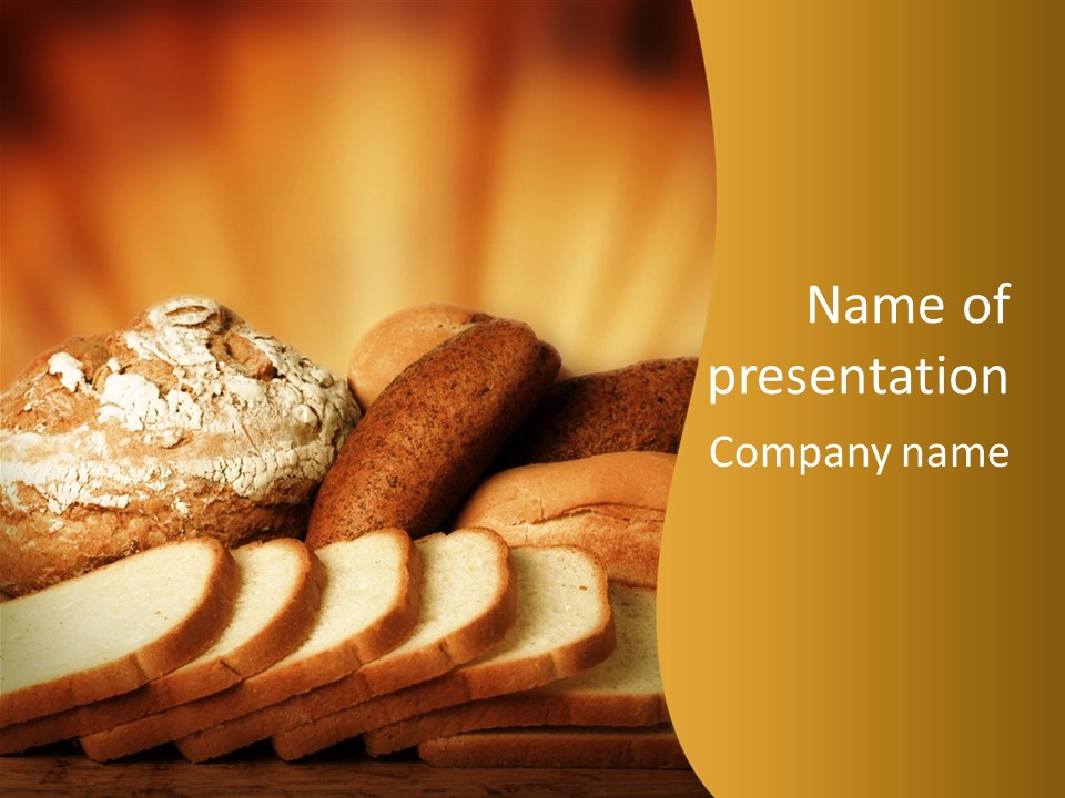 A Plate Of Bread With Slices Of Bread On It PowerPoint Template
