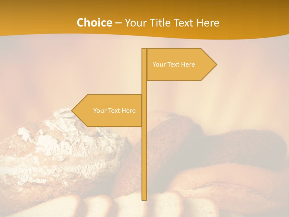 A Plate Of Bread With Slices Of Bread On It PowerPoint Template