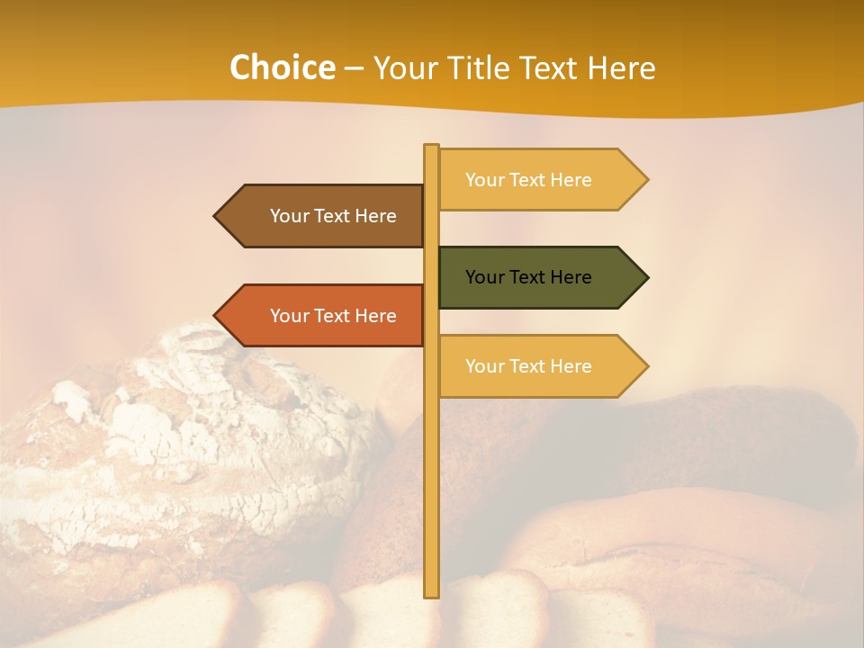 A Plate Of Bread With Slices Of Bread On It PowerPoint Template