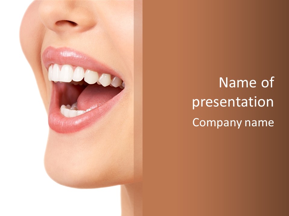 Close Woman Face PowerPoint Template