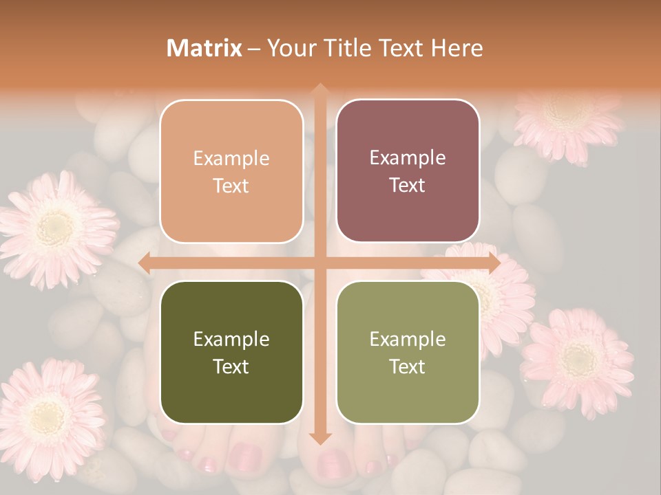 A Woman's Feet In A Bowl Of Rocks With Pink Flowers PowerPoint Template