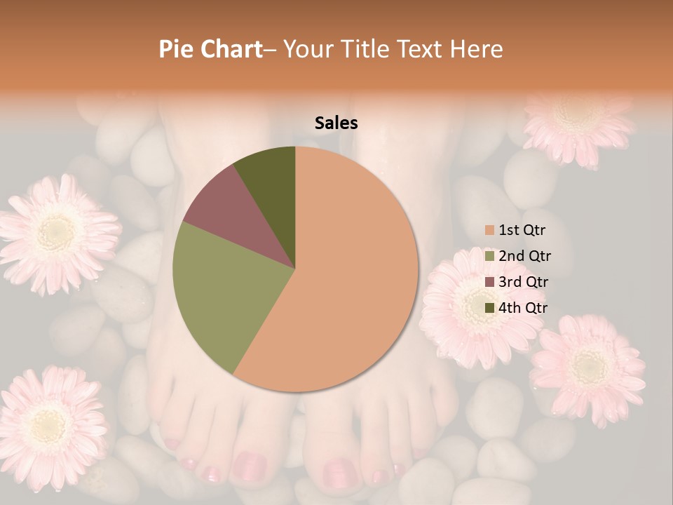 A Woman's Feet In A Bowl Of Rocks With Pink Flowers PowerPoint Template