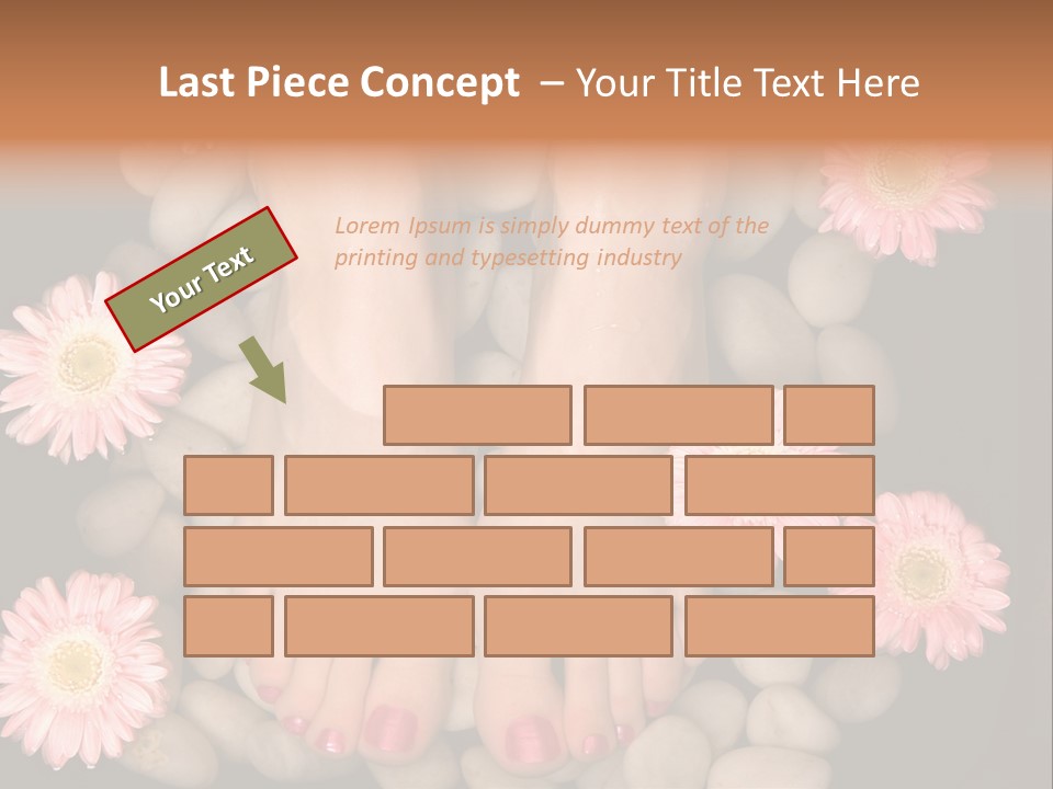 A Woman's Feet In A Bowl Of Rocks With Pink Flowers PowerPoint Template