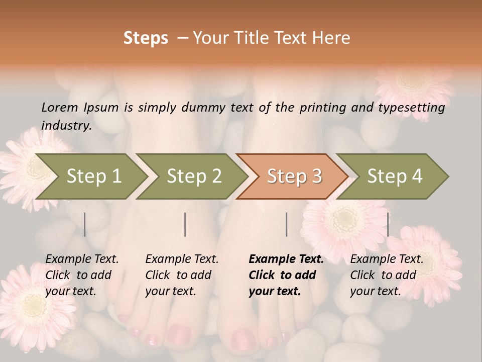 A Woman's Feet In A Bowl Of Rocks With Pink Flowers PowerPoint Template