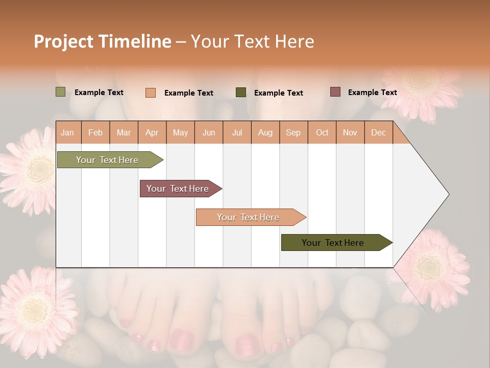 A Woman's Feet In A Bowl Of Rocks With Pink Flowers PowerPoint Template