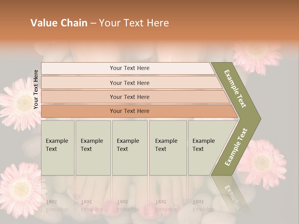A Woman's Feet In A Bowl Of Rocks With Pink Flowers PowerPoint Template