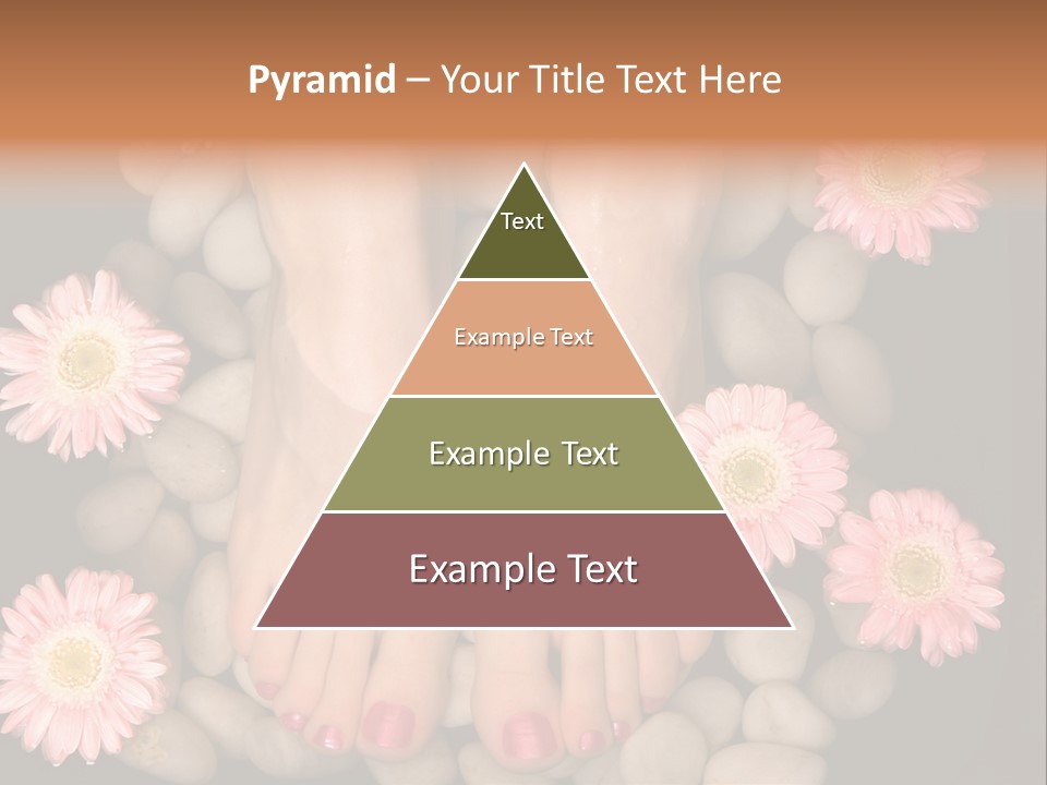 A Woman's Feet In A Bowl Of Rocks With Pink Flowers PowerPoint Template