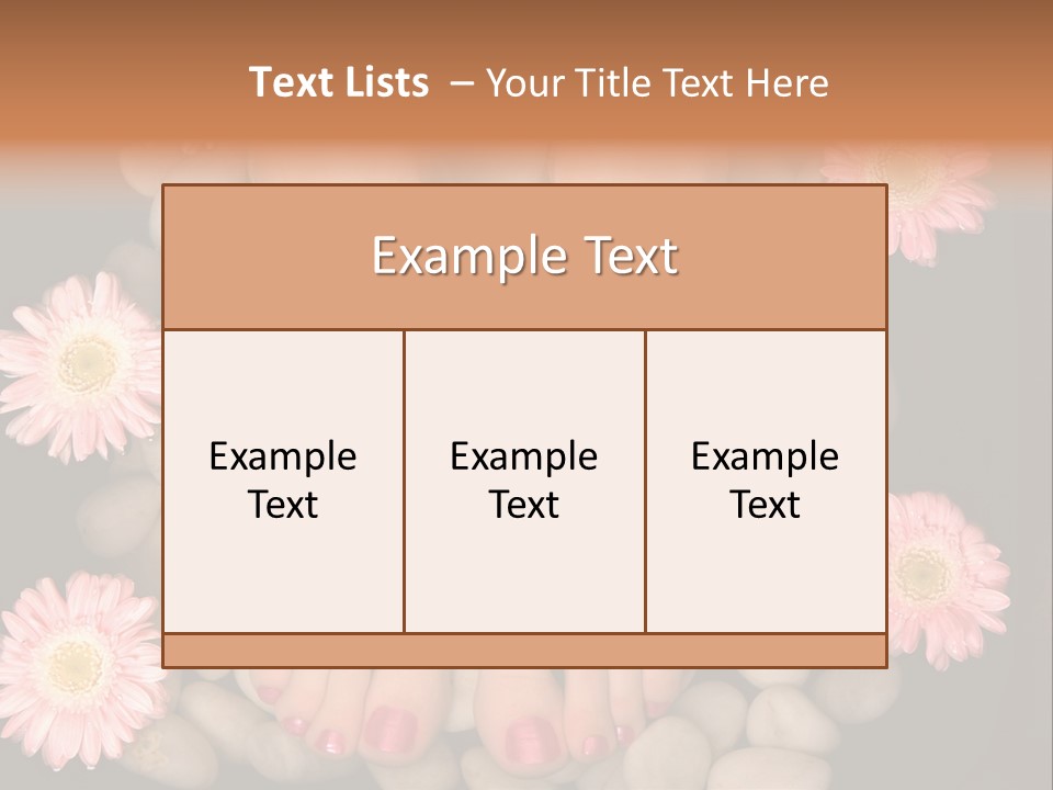 A Woman's Feet In A Bowl Of Rocks With Pink Flowers PowerPoint Template