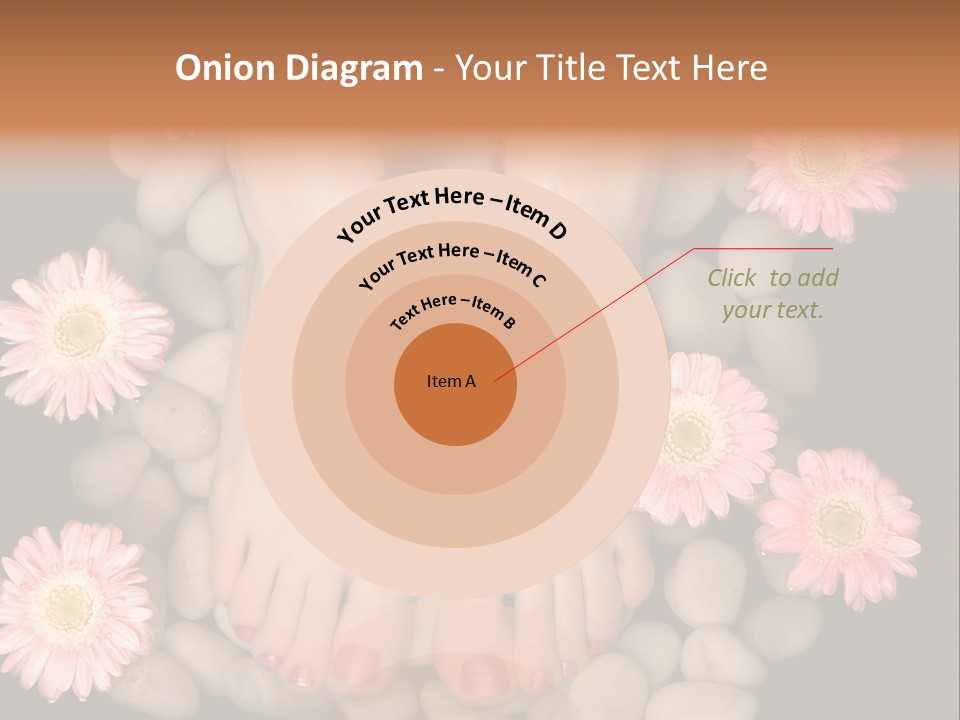 A Woman's Feet In A Bowl Of Rocks With Pink Flowers PowerPoint Template