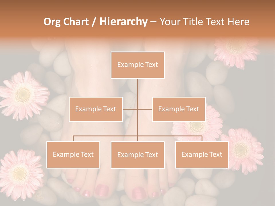 A Woman's Feet In A Bowl Of Rocks With Pink Flowers PowerPoint Template