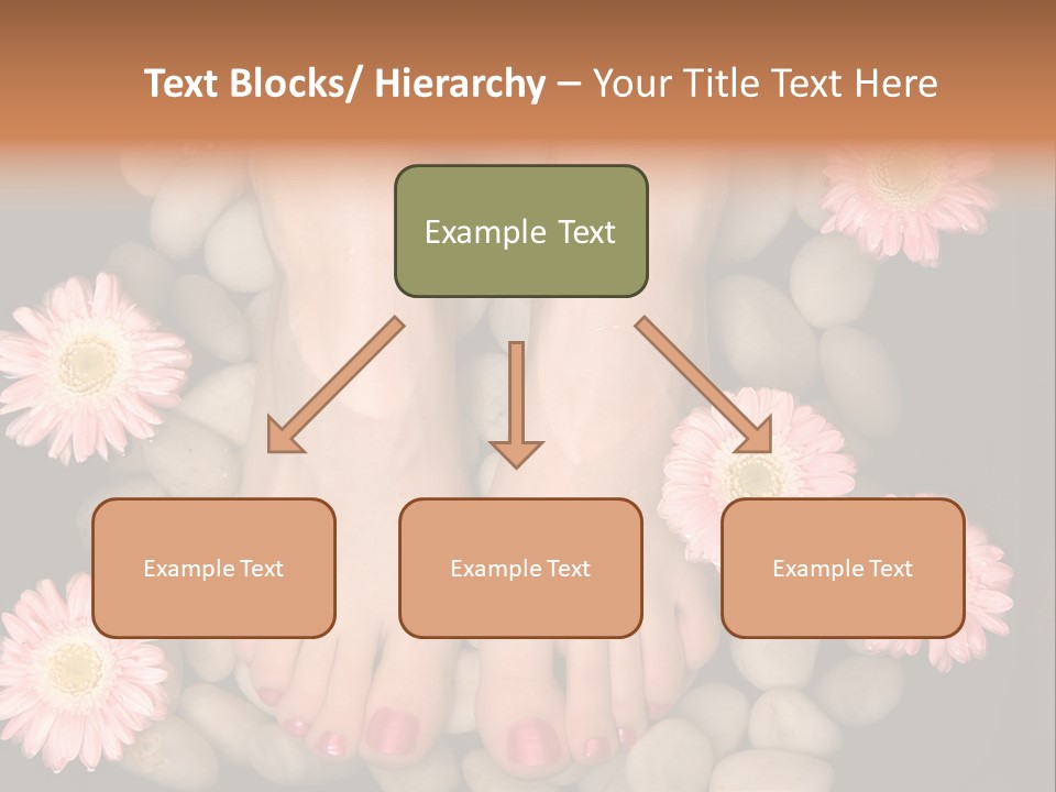 A Woman's Feet In A Bowl Of Rocks With Pink Flowers PowerPoint Template