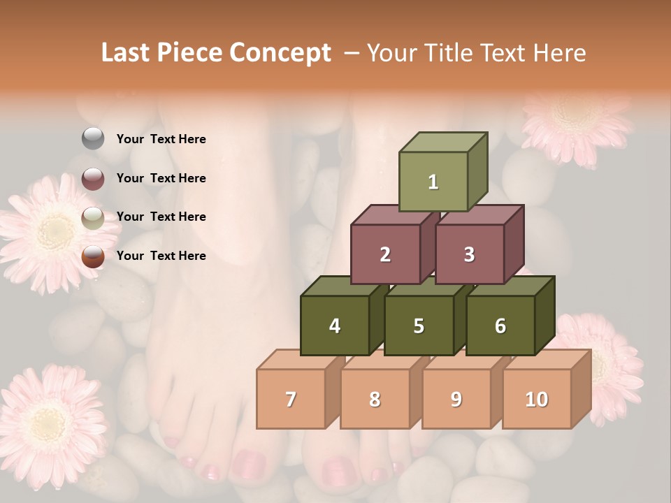A Woman's Feet In A Bowl Of Rocks With Pink Flowers PowerPoint Template