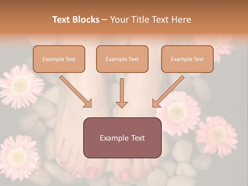 A Woman's Feet In A Bowl Of Rocks With Pink Flowers PowerPoint Template