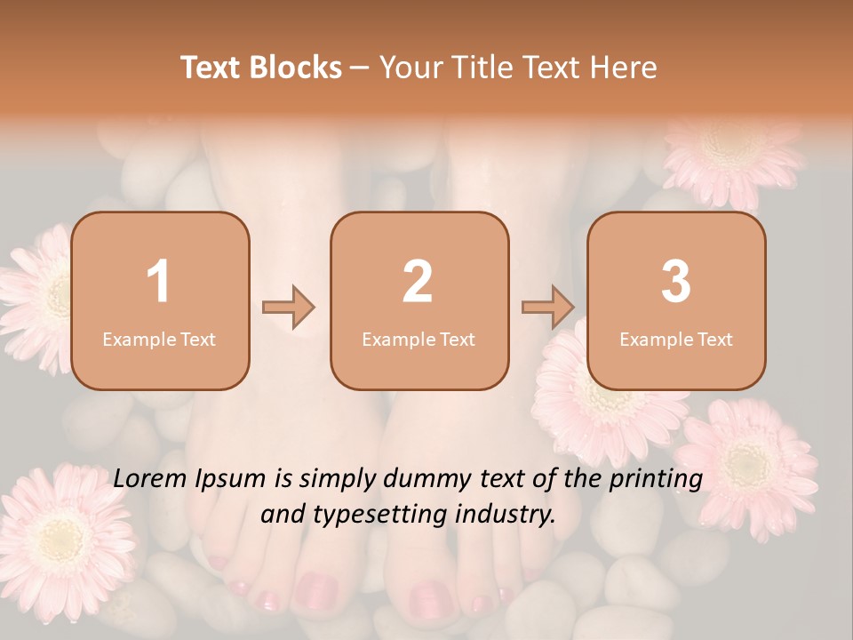 A Woman's Feet In A Bowl Of Rocks With Pink Flowers PowerPoint Template