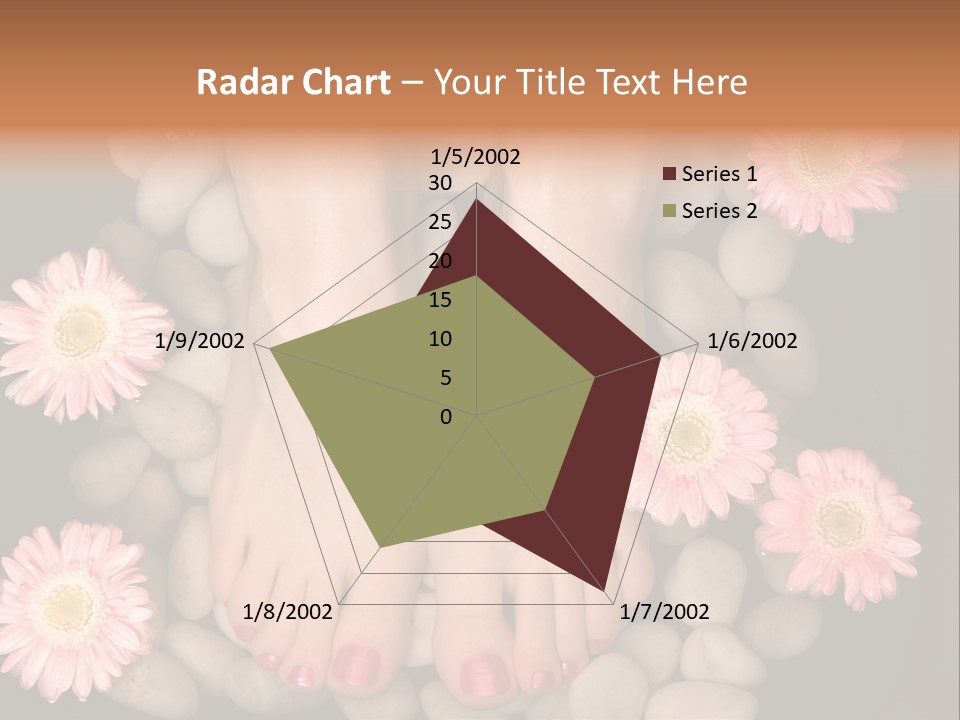 A Woman's Feet In A Bowl Of Rocks With Pink Flowers PowerPoint Template