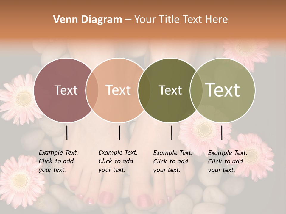 A Woman's Feet In A Bowl Of Rocks With Pink Flowers PowerPoint Template