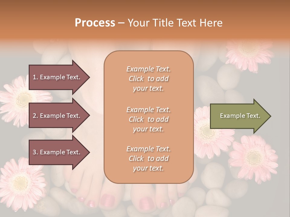 A Woman's Feet In A Bowl Of Rocks With Pink Flowers PowerPoint Template