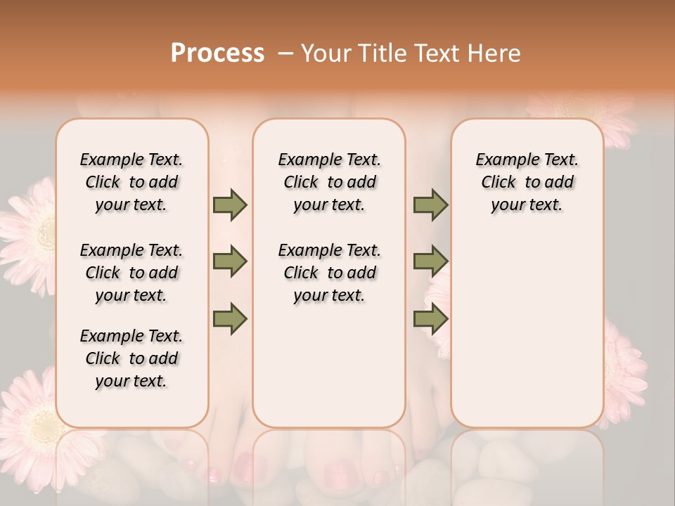 A Woman's Feet In A Bowl Of Rocks With Pink Flowers PowerPoint Template