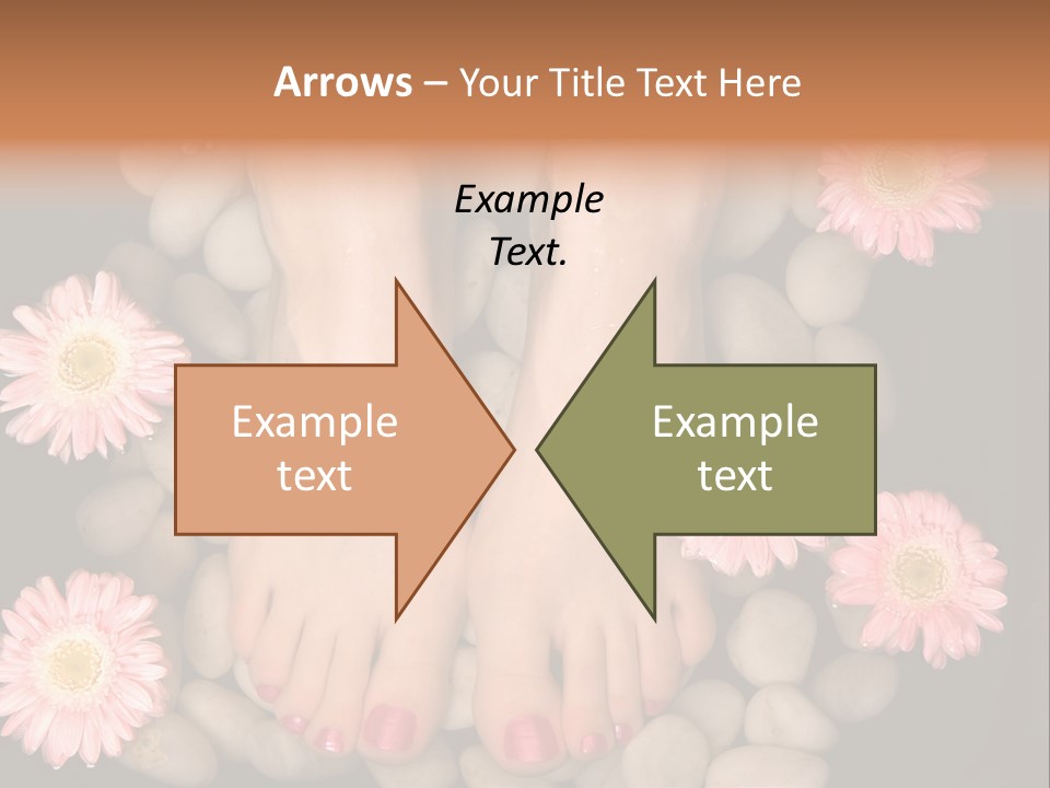 A Woman's Feet In A Bowl Of Rocks With Pink Flowers PowerPoint Template